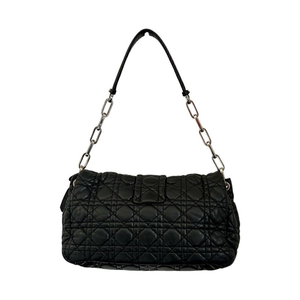 Authentic Christian Dior Black Cannage Quilted Lambskin Leather New Lock Bag - Picture 2 of 13